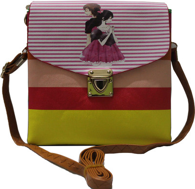 

10thplanetsales Girls Casual Multicolor Rexine Sling Bag