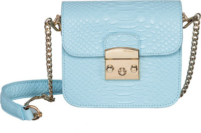 

peaubella Women Evening/Party Blue Leatherette Sling Bag