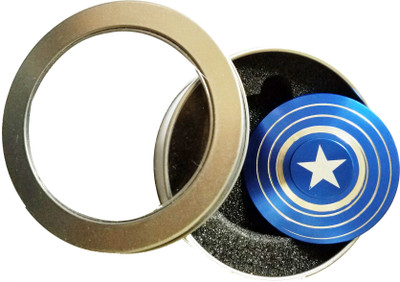 

Smart Fidget Captain America New Rare Blue New Shield Metal Hand Spinner Fidget Stress Reducer Anti Anxiety for Children / Adults(Blue)