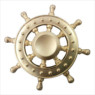 

Smart Fidget Pirate Ship Wheel Design Metal Hand Spinner Fidget Stress Reducer Anti Anxiety for Children / Adults(Gold)