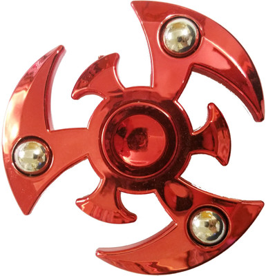 

Smart Fidget Tri Pointer Red Color Beyblade Design Star Round Hand Spinner Fidget Stress Reducer Anti Anxiety for Children / Adults(Red)
