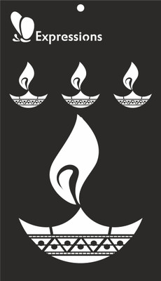 

expressions craft stamps Deepam EST6010 Hand made Design Stencil(Pack of 1, Art Sencil)
