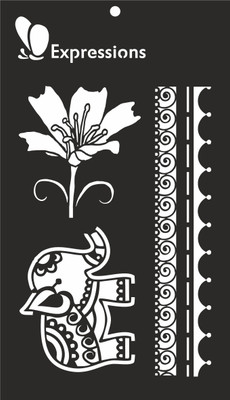 

expressions craft stamps EST6019 Hand made Design Stencil(Pack of 1, Art Stencil)