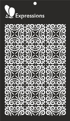 

expressions craft stamps Ornate Panel EST6007 Hand made Design Stencil(Pack of 1, Art Sencil)