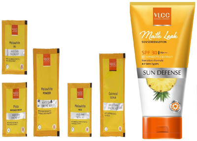 

VLCC Matte Look Sun Screen Lotion with Anti Tan Facial Kit - SPF 30 PA+++(150 g)