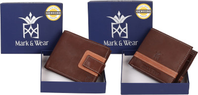 

Mark & Wear Men Multicolor Genuine Leather Wallet(7 Card Slots), Brown tan