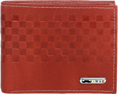 

Swag Men Brown Genuine Leather Wallet(11 Card Slots)
