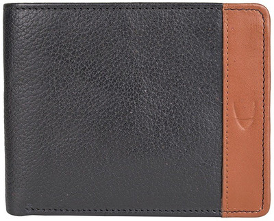

Hidesign Men Black Genuine Leather Wallet(4 Card Slots), Black tan
