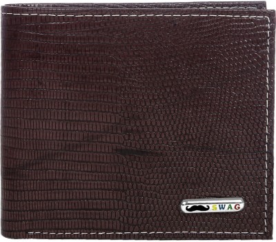 

Swag Men Brown Genuine Leather Wallet(11 Card Slots)