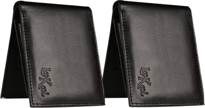 

Look-Kool Men Black Genuine Leather Wallet(12 Card Slots)