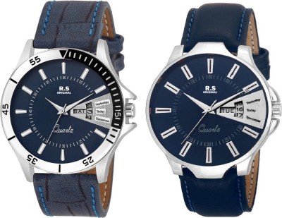 R S Original DIWALI DHAMAKA OFFER DATE & TIME BOYS SET OF 2 BLUE & BLUE RSO-123 SERIES Watch  - For Men   Watches  (R S Original)