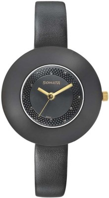 Sonata Women Black Dial Watch  - For Girls   Watches  (Sonata)