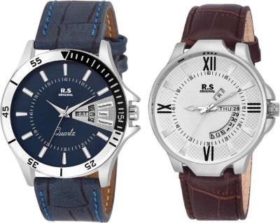 R S Original DIWALI DHAMAKA OFFER DATE & TIME BOYS SET OF 2 BLUE & WHITE RSO-125 SERIES Watch  - For Men   Watches  (R S Original)