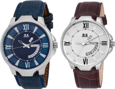 R S Original DIWALI DHAMAKA OFFER DATE & TIME BOYS SET OF 2 BLUE & WHITE RSO-122 SERIES Watch  - For Men   Watches  (R S Original)
