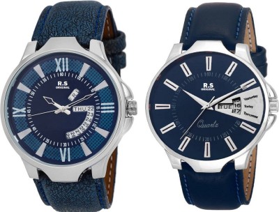 R S Original DIWALI DHAMAKA OFFER DATE & TIME BOYS SET OF 2 BLUE & BLUE RSO-121 SERIES Watch  - For Men   Watches  (R S Original)