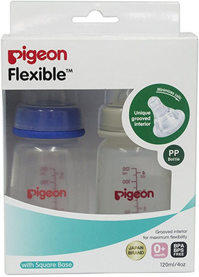 

Pigeon 120ml Peristaltic Nursing Bottle Twin Pack Nipples (Blue/White) - 120 ml(Blue, White)