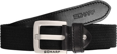 

SCHARF Men Multicolor Canvas, Genuine Leather Belt, Black-mc02