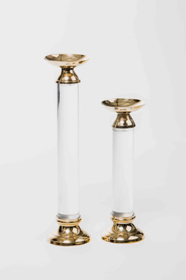 

Sammsara Araya Acrylic Candleholder set of 2 Aluminium Candle Holder(Gold, Pack of 2)