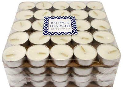 

gabbu t-light100 Candle(White, Pack of 100)
