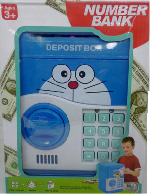

HALO NATION Electronic ATM Piggy bank Money Safe Smart Electronic Locker for kids Coin/Note Safe Box Coin Bank(Blue)