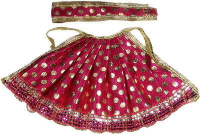 

CraftEra Beautifully Golden Pink Devi Mata Dress/Poshak, Devi Vastra Deity Ornament(NA)