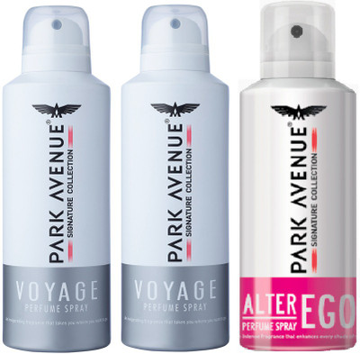 

Park Avenue 2 Voyage 1 Alter Ego deodorants Deodorant Spray - For Men(130 ml, Pack of 3)