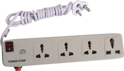 

S.Blaze 4+1 ABS Body Extension Cord / Power Strip 6 AMP. with ON / OFF Switch with FREE One 10 AMP. Fuse 4 A Three Pin Socket