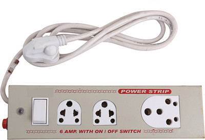 

S.Blaze 2+1 Power Plug 6 AMP. with ON / OFF Switch Extension Cord / Power Stripe with FREE ONE 10 AMP. Fuse 2 A Five Pin Socket