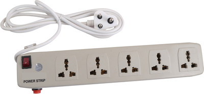 

S.Blaze 5+1 ABS Body Extension Cord / Power Strip 6 Amp. with ON / OFF Switch with FREE One 10 Amp. Fuse 5 A Three Pin Socket