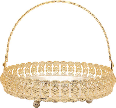 

shivika enterprises SHI876 Bronze Flower Basket without Artificial Flower & Plant(W: 15 cm x H: 5 cm x D: 15 cm)