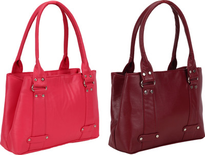 

Lady bar Shoulder Bag(Pink, Maroon), Maroon;pink