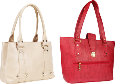 

Lady bar Shoulder Bag(Beige, Red)