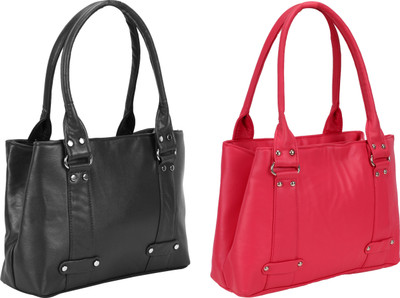 

Lady bar Shoulder Bag(Black, Pink)