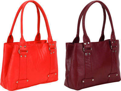 

Lady bar Shoulder Bag(Red, Maroon), Maroon;red