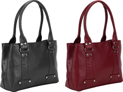 

Lady bar Shoulder Bag(Black, Maroon)