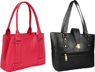 

Lady bar Shoulder Bag(Pink, Black), Black;pink