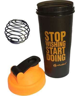 

GB Stop Wishing Start Doing 600 ml Shaker(Pack of 1, Black, Orange, Multicolor)