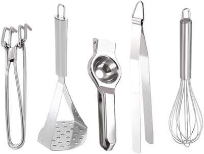 

Kenberry 5 Pcs Kitchen tool Set Kitchen Tool Set Silver Kitchen Tool Set(Silver)