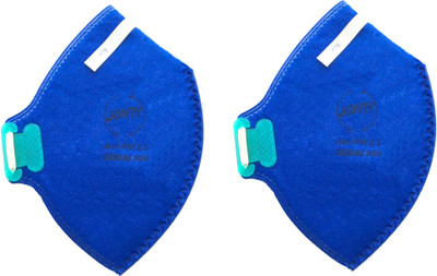 

Jonty N95 PM2.5 Ativated Carbon Face Mask with Breathing Valves (Blue, Pack of 2) Mask