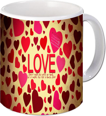 

Maison N Mode Love Heart Wall Coffee Ceramic Mug(330 ml), Multicolor