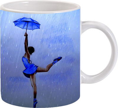 

Maison N Mode Dancing Girl Coffee Ceramic Mug(330 ml), Multicolor