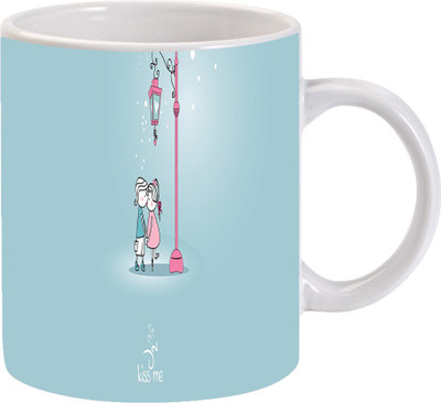 

Maison N Mode Kiss Me Cartoon Couple Coffee mug Ceramic Mug(330 ml), Multicolor