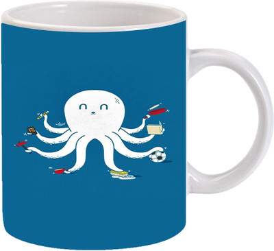 Maison N Mode Crab Coffee Ceramic Mug(330 ml), Multicolor