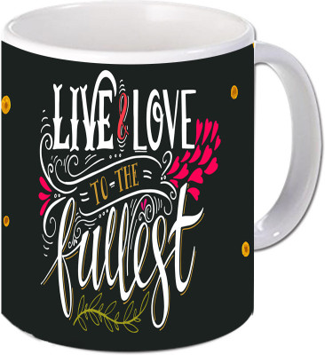 

Maison N Mode Live & Love Coffee Ceramic Mug(330 ml), Multicolor