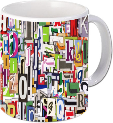 

Maison N Mode Alphabet Coffee Ceramic Mug(330 ml), Multicolor