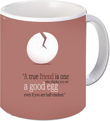 

Maison N Mode A true Friend Is One Coffee Ceramic Mug(330 ml), Multicolor