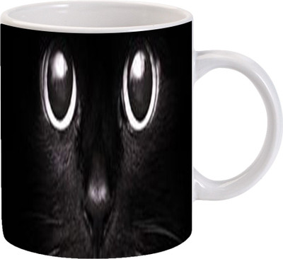 

Maison N Mode Lighting Eyes Coffee Ceramic Mug(330 ml), Multicolor