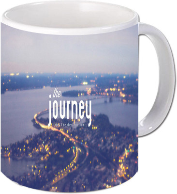

Maison N Mode The Journey Coffee Ceramic Mug(330 ml), Multicolor