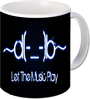 

Maison N Mode Let The Music Play Coffee Ceramic Mug(330 ml), Multicolor