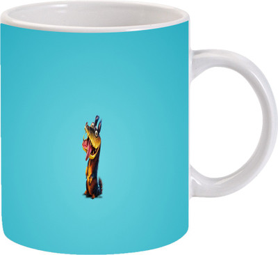 

Maison N Mode Tounge Dog Coffee Ceramic Mug(330 ml), Multicolor